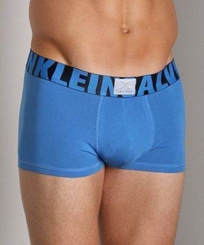 Мужские трусы боксеры синие с синими буквами Calvin Klein X Word Trunk Tempest Modal