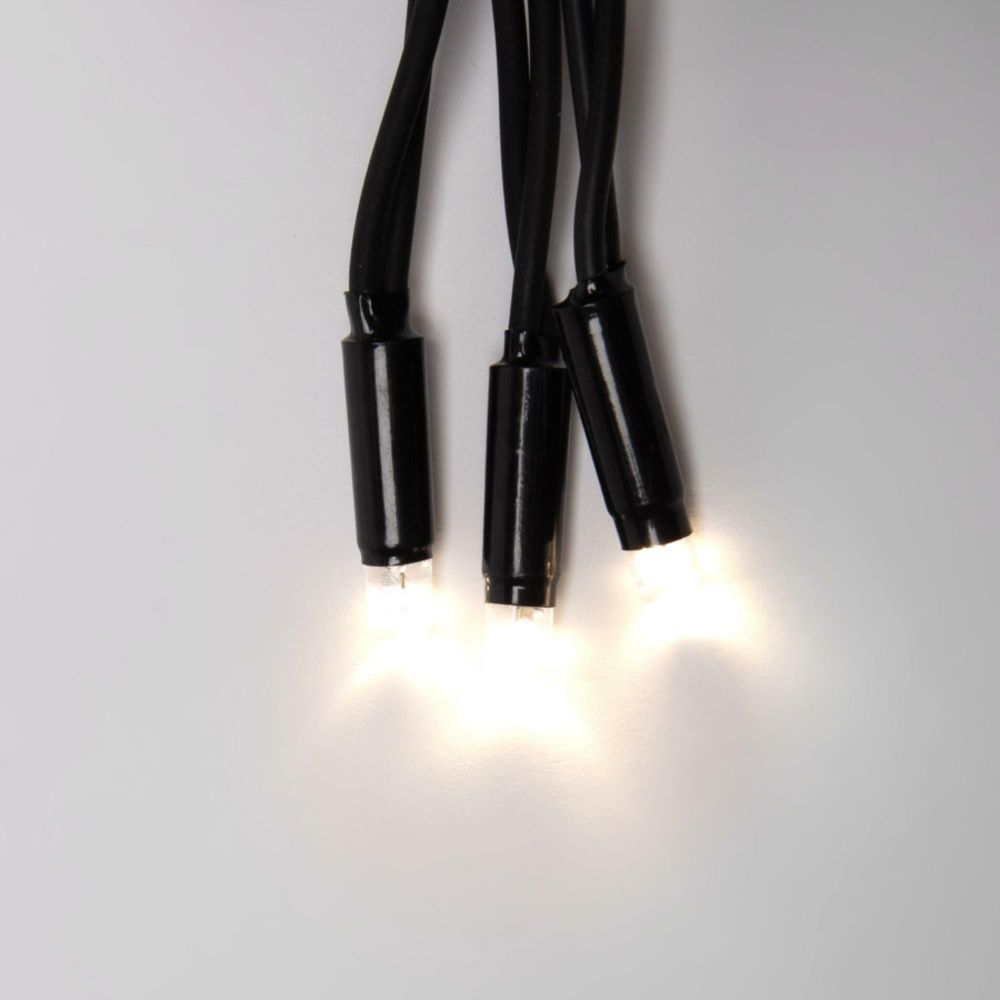 ULD-B3010-200/TBK WARM WHITE IP67 Бахрома светодиодная с эффектом мерцания, 3м. Соединяемая. 200 светодиодов. Теплый белый свет. Провод черный. TM Uni