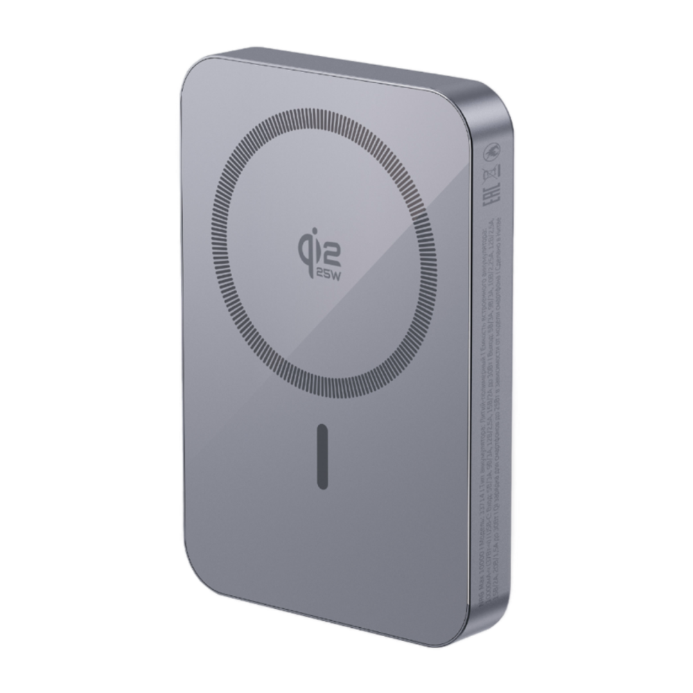 Внешний аккумулятор MagSafe Deppa NRG Max (Qi2.2) (10000 мА·ч) Беспроводная зарядка: Qi 25 Вт. Проводная зарядка: USB-C. Сертификация Qi2. Есть дисплей. Энергоёмкость — 37 Вт·ч. Максимальная выходная мощность — 35 Вт