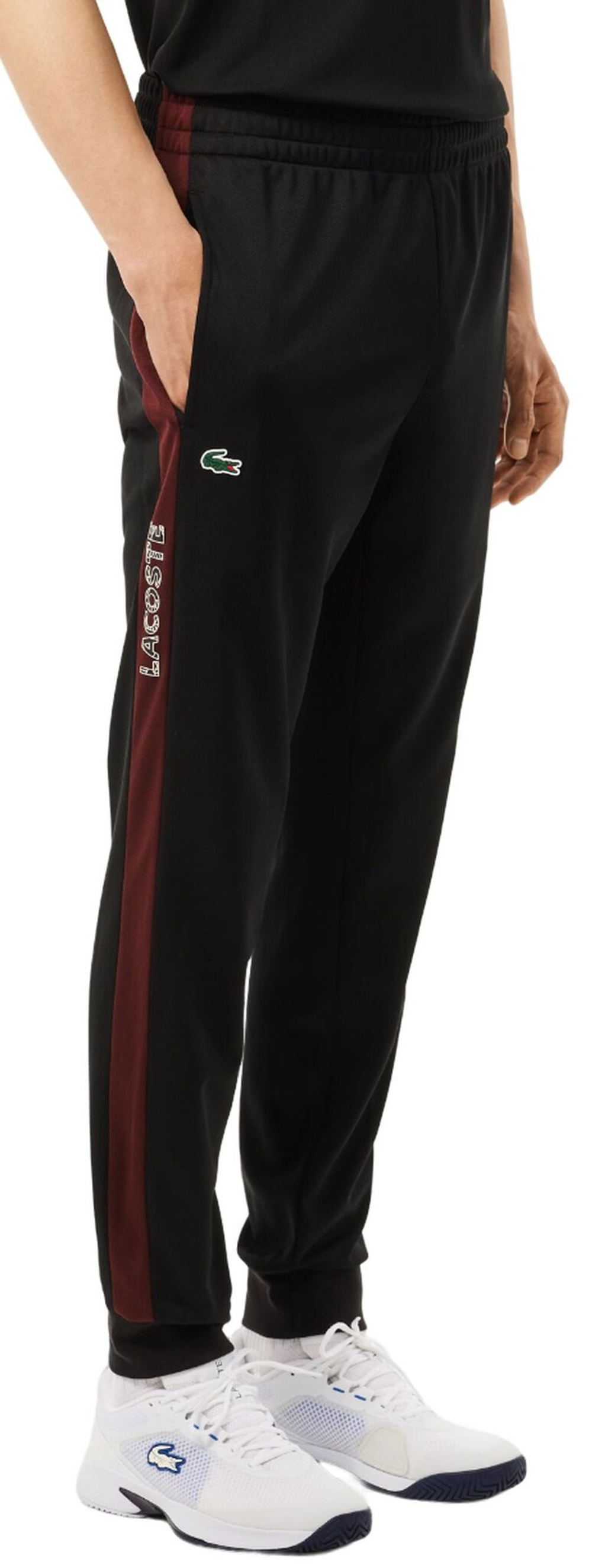 Мужские теннисные штаны Lacoste Logo Tennis Track - черный