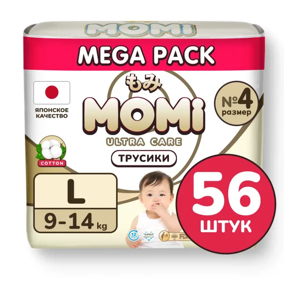 Подгузники Momi Ultra Care L 56 шт.