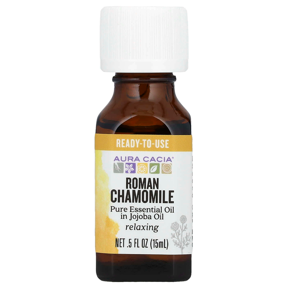 Aura Cacia, чистые эфирные масла, римская ромашка, 15 мл (0,5 жидк. унции)