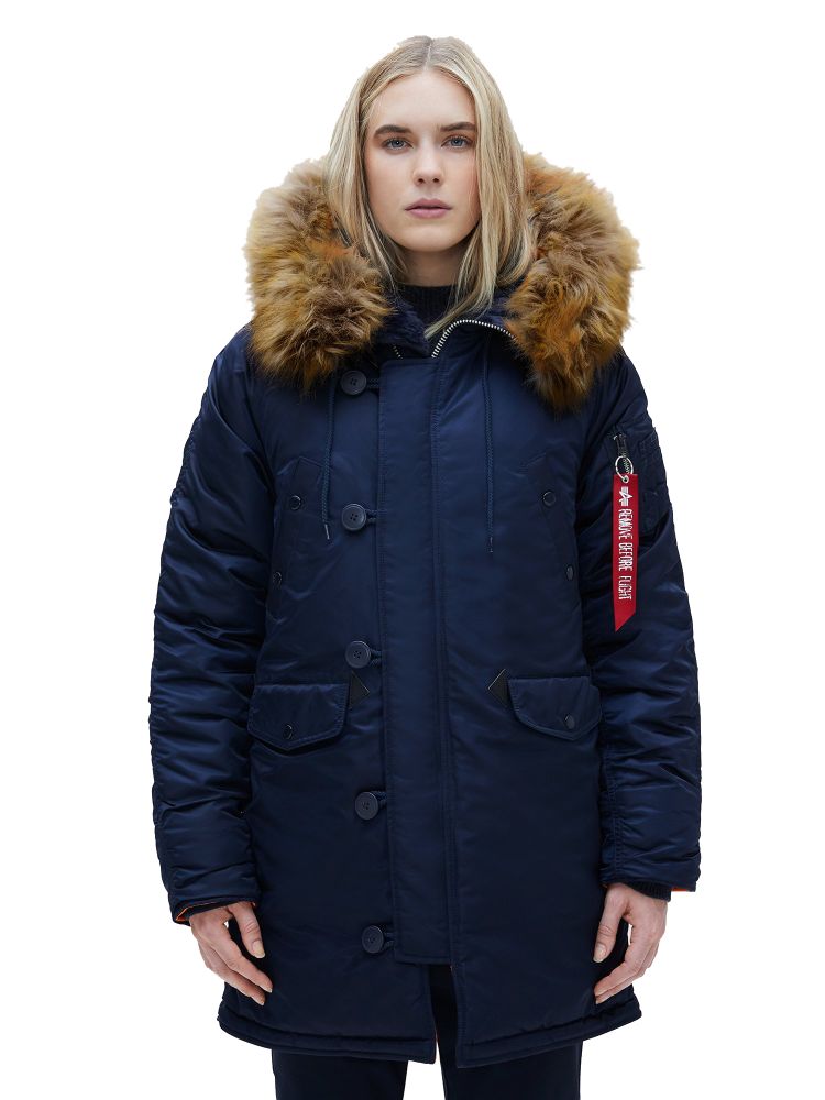 Парка Alpha Industries N-3B W Parka Replica Blue (синяя)