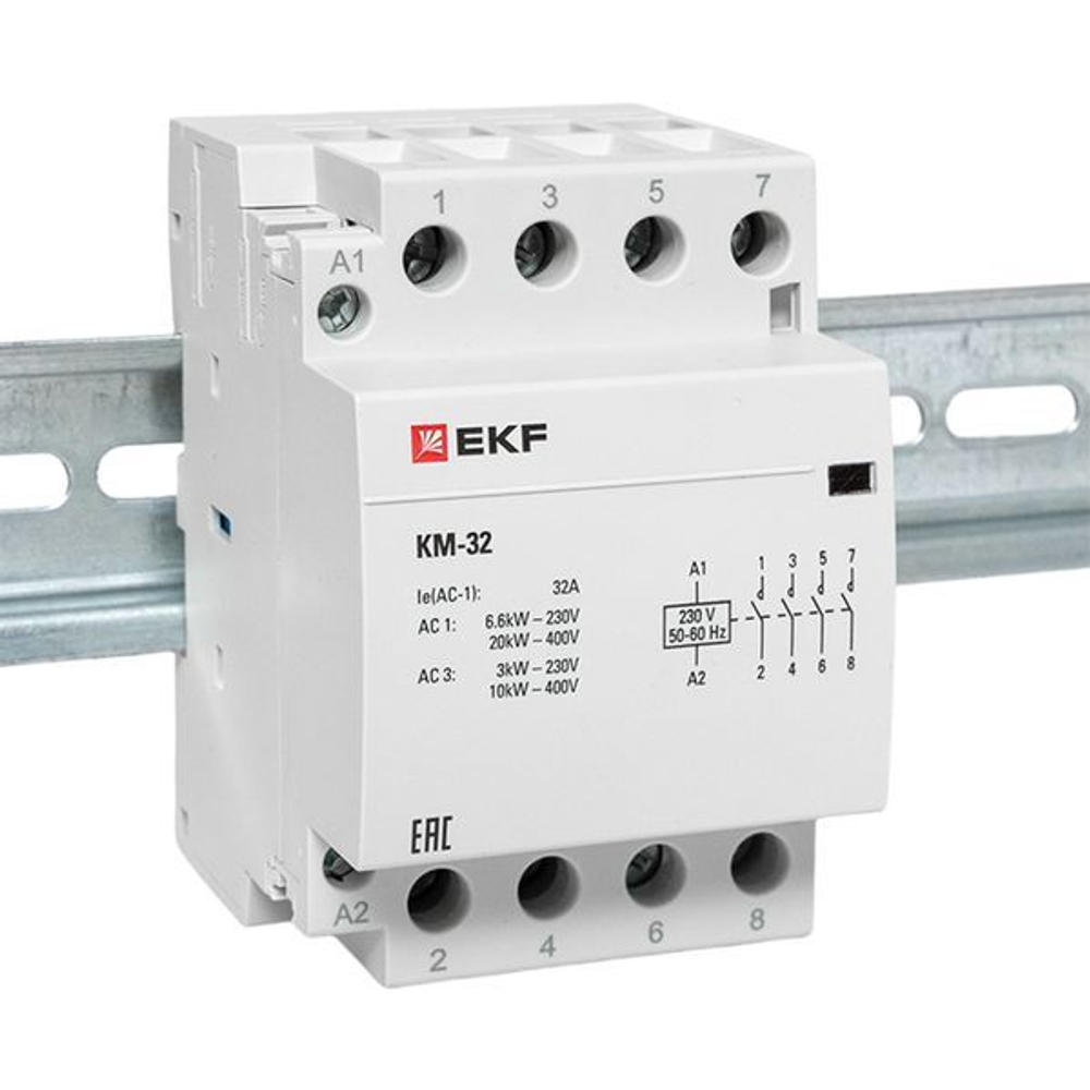 Контактор модульный КМ 32А 4NО (3 мод,) EKF PROxima