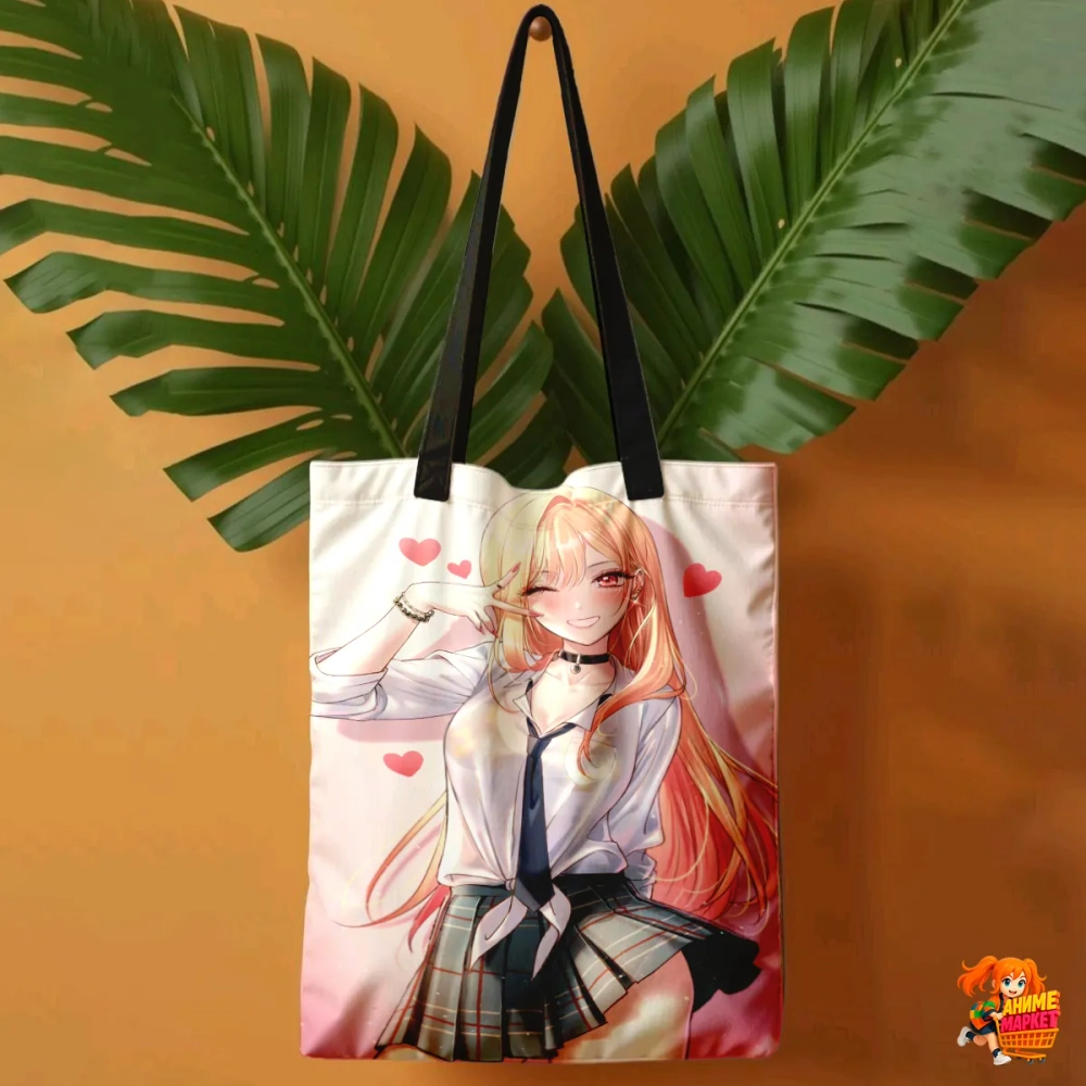 Сумка шоппер с принтом Эта фарфоровая кукла влюбилась