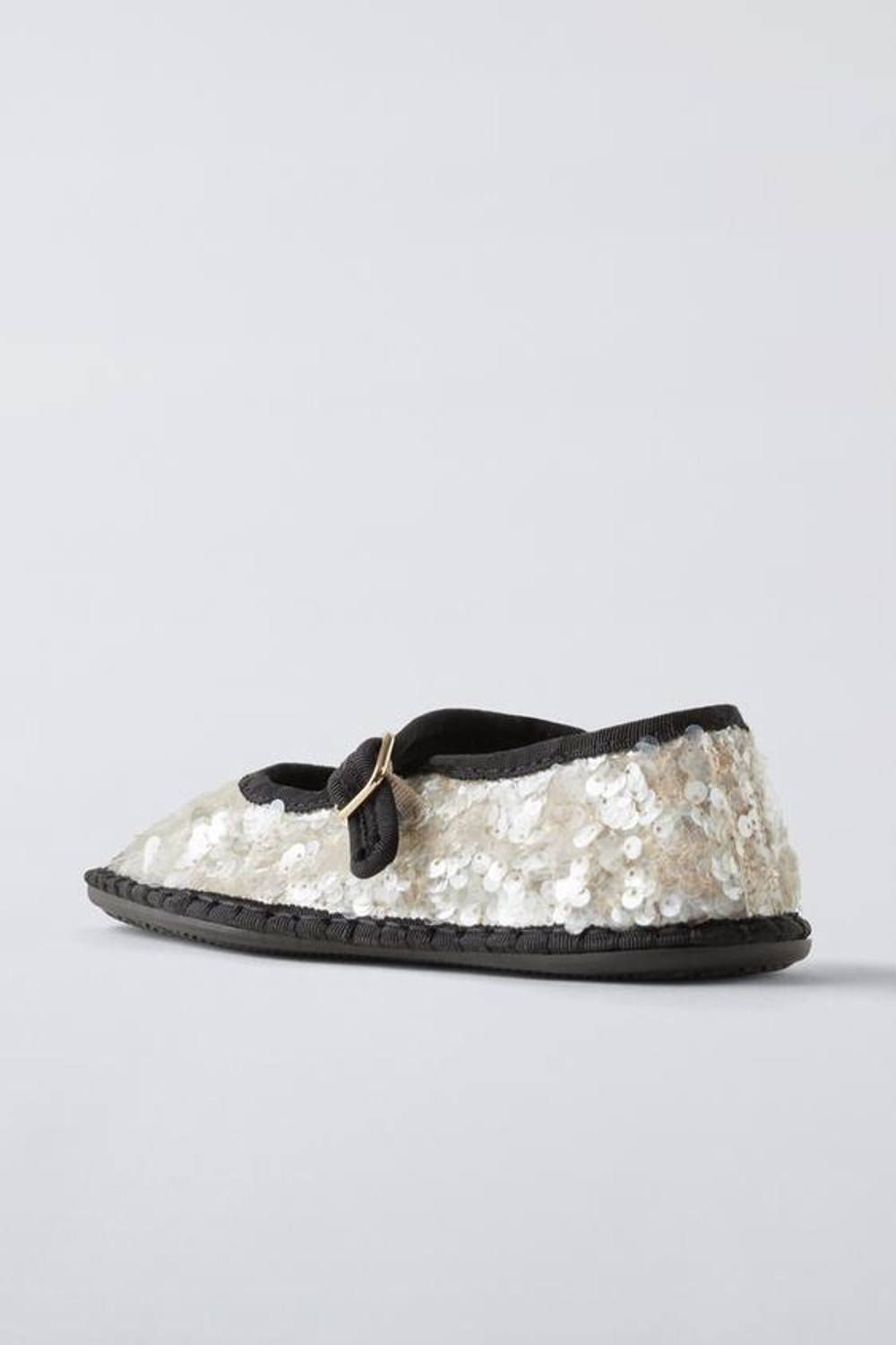 ZARA БАЛЕТКИ С ПАЙЕТКАМИ, БЕЛЫЙ