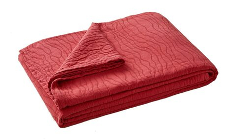 Покрывало RACINES BOIS DE ROSE пике Blanc des Vosges 240x260 Красный