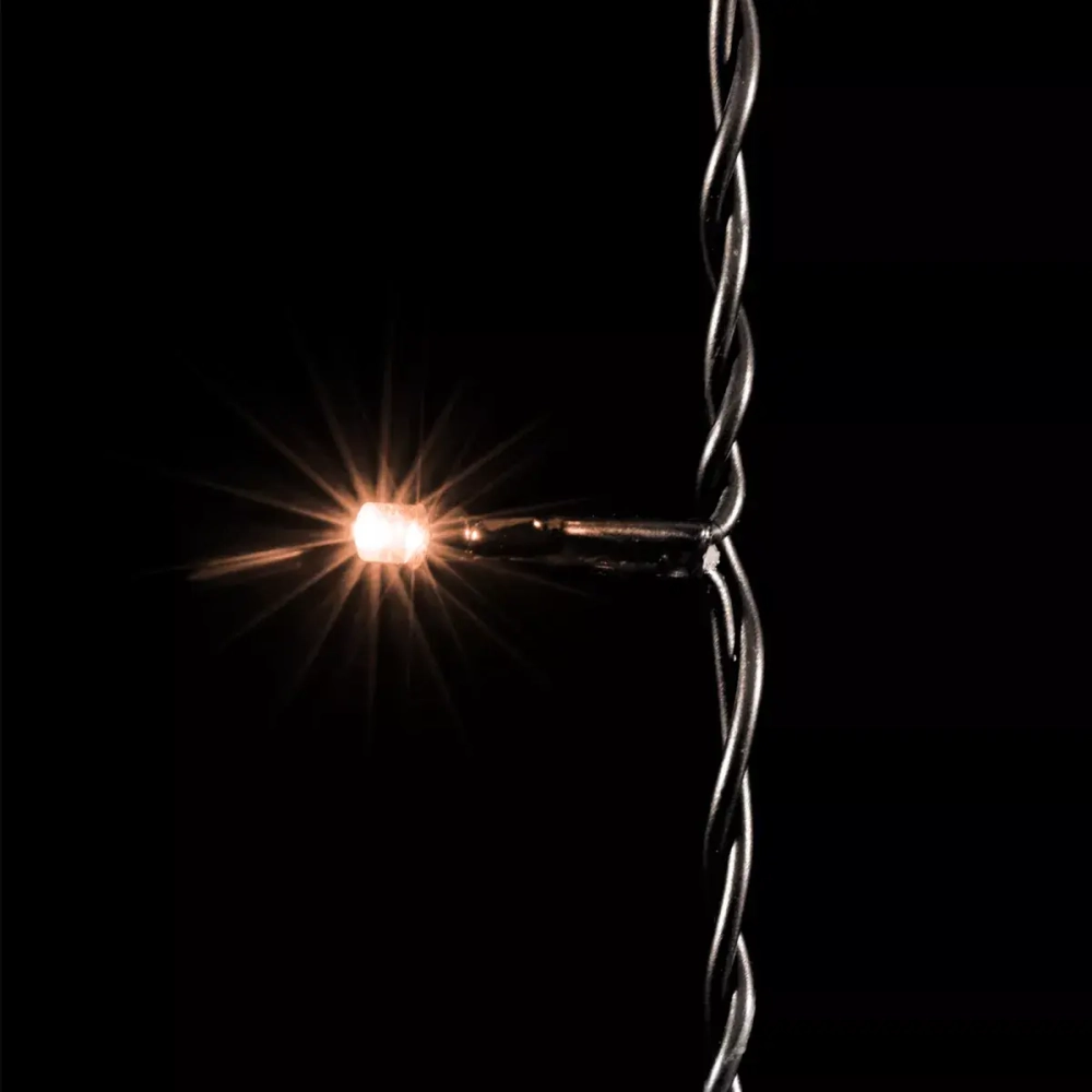 Светодиодный занавес 2*3 м., 600 экстра теплых белых LED ламп, черный провод ПВХ, LTC (PCL602-11-2EWW)