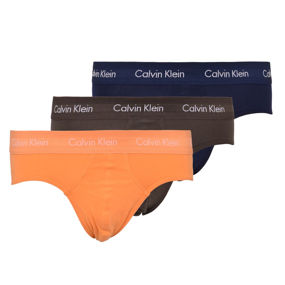 Мужские спортивные боксеры Calvin Klein Hip Brief 3P - orange/blue shadow/process green