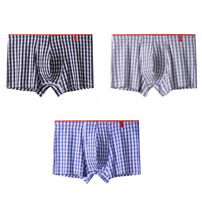 Набор из 3 мужских трусов-боксеров в клетку (Размер: XXL) (Цвет: разноцветный)