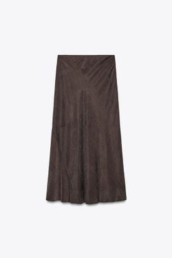 ZARA ДЛИННАЯ ЮБКА — ZW COLLECTION, КОРИЧНЕВЫЙ