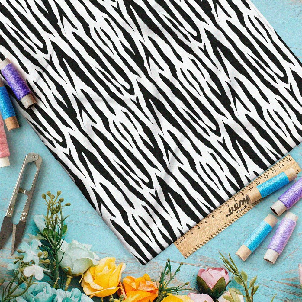 Ткань кулирная гладь мелкая зебра