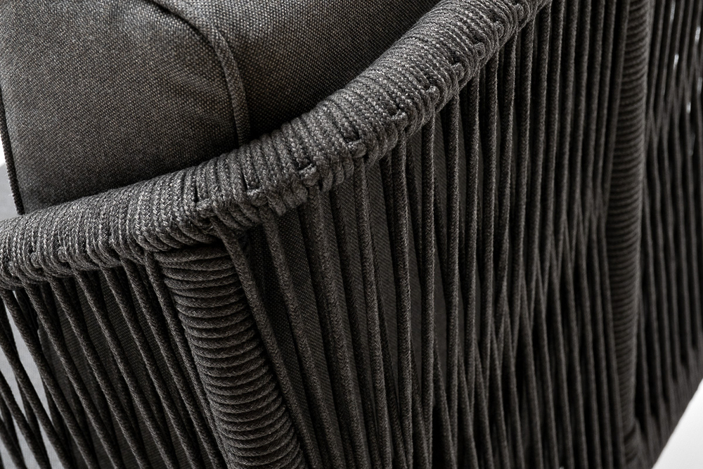 "Канны" модульная угловая лаунж-зона из роупа (веревки), цвет темно-серый