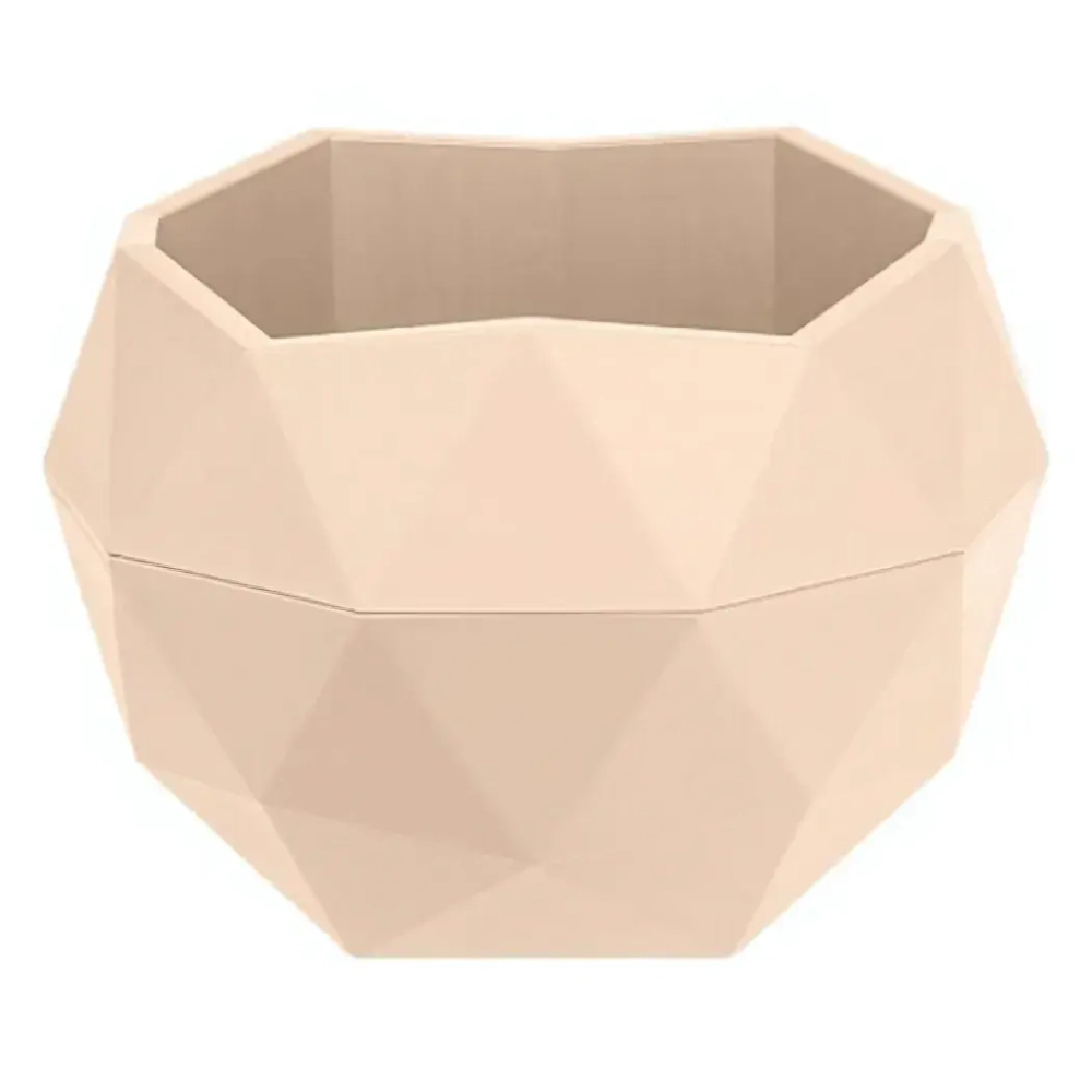 Кашпо для цветов пластиковое 0,17л d-9,5см «Топаз» Кремовый