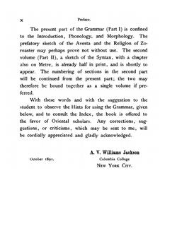 An Avesta grammar in comparison with Sanskrit. and the Avestan alphabet and its transcription. Part 1. Phonology, Inflection, Word-Formation. | Jackson A. Williams