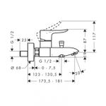 Смеситель для ванны Hansgrohe Metris 31480000