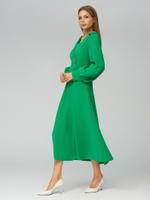 Платье с объемным рукавом и имитацией запаха