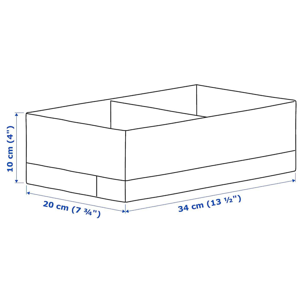 IKEA STUK  (ИКЕА СТУК)  -  Коробка с отделениями, белая, 20x34x10 см