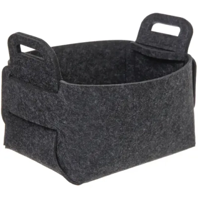 Корзина для хранения войлок 18*15*11 темно-серая