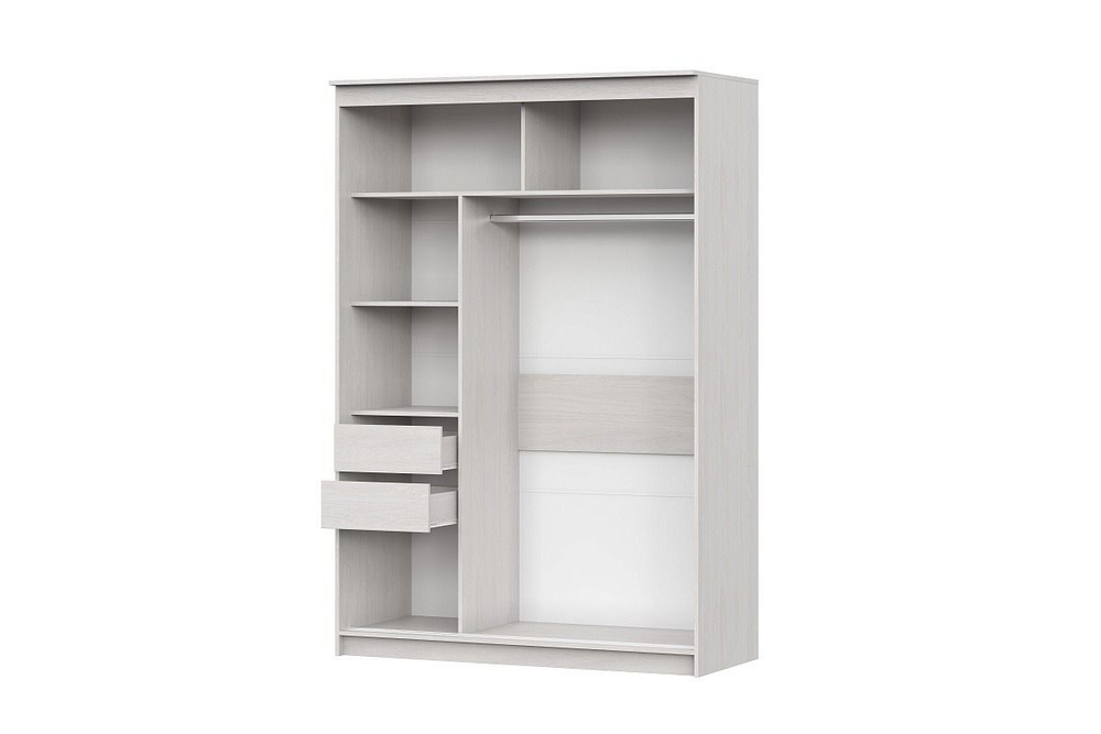 Шкаф-купе с зеркалом для одежды Ясень Анкор светлый 150х65х220 см