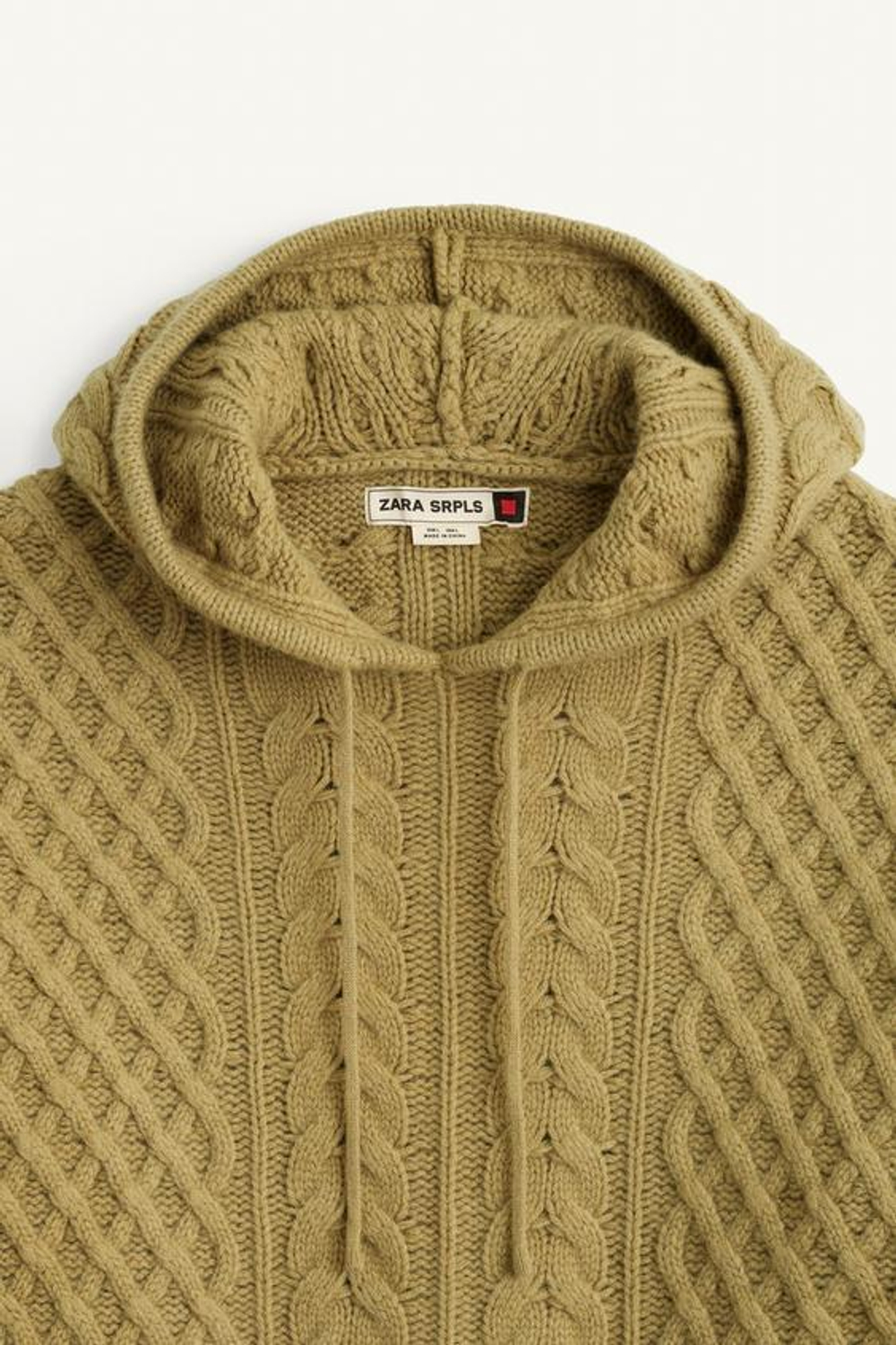 ZARA ТРИКОТАЖНЫЙ ДЖЕМПЕР СВОБОДНОГО КРОЯ ИЗ ШЕРСТИ, СВЕТЛО-ЗЕЛЕНЫЙ