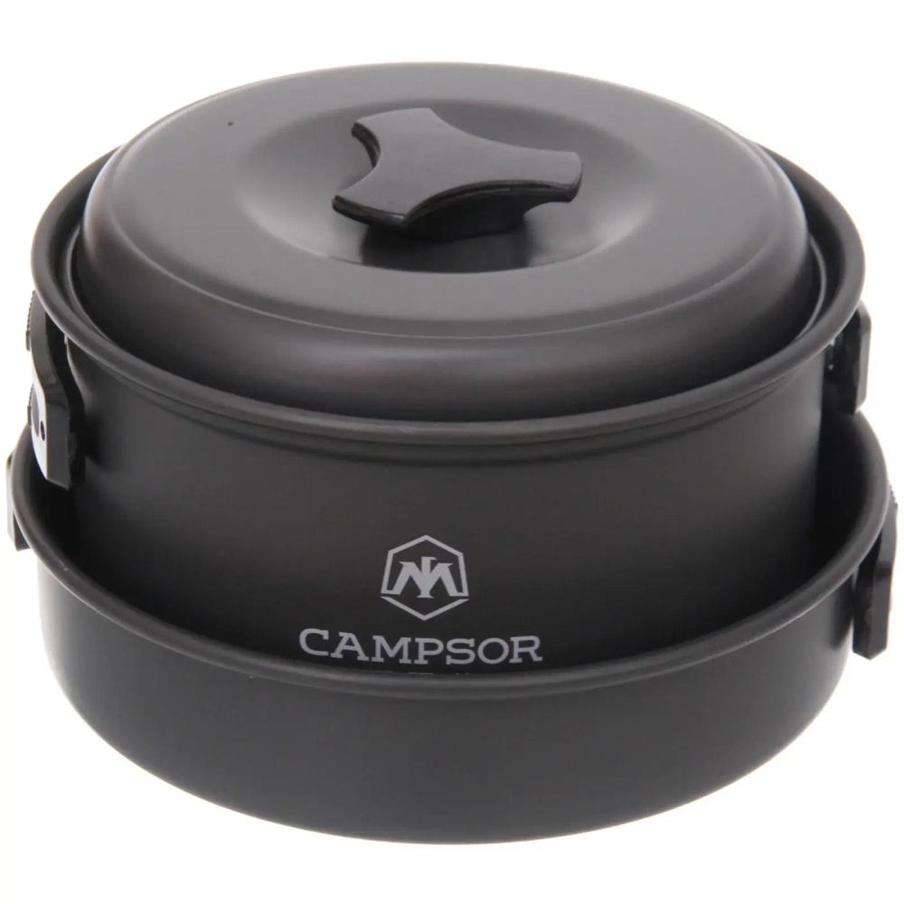 Набор посуды походной (ковш, сковорода, крышка, 2чашки, лопатка, губка, поварёшка) COMPSOR-200