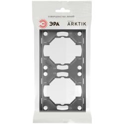 Рамка для розеток и выключателей ЭРА Arktik 16-5002-06 на 2 поста графит | Эра Arktik