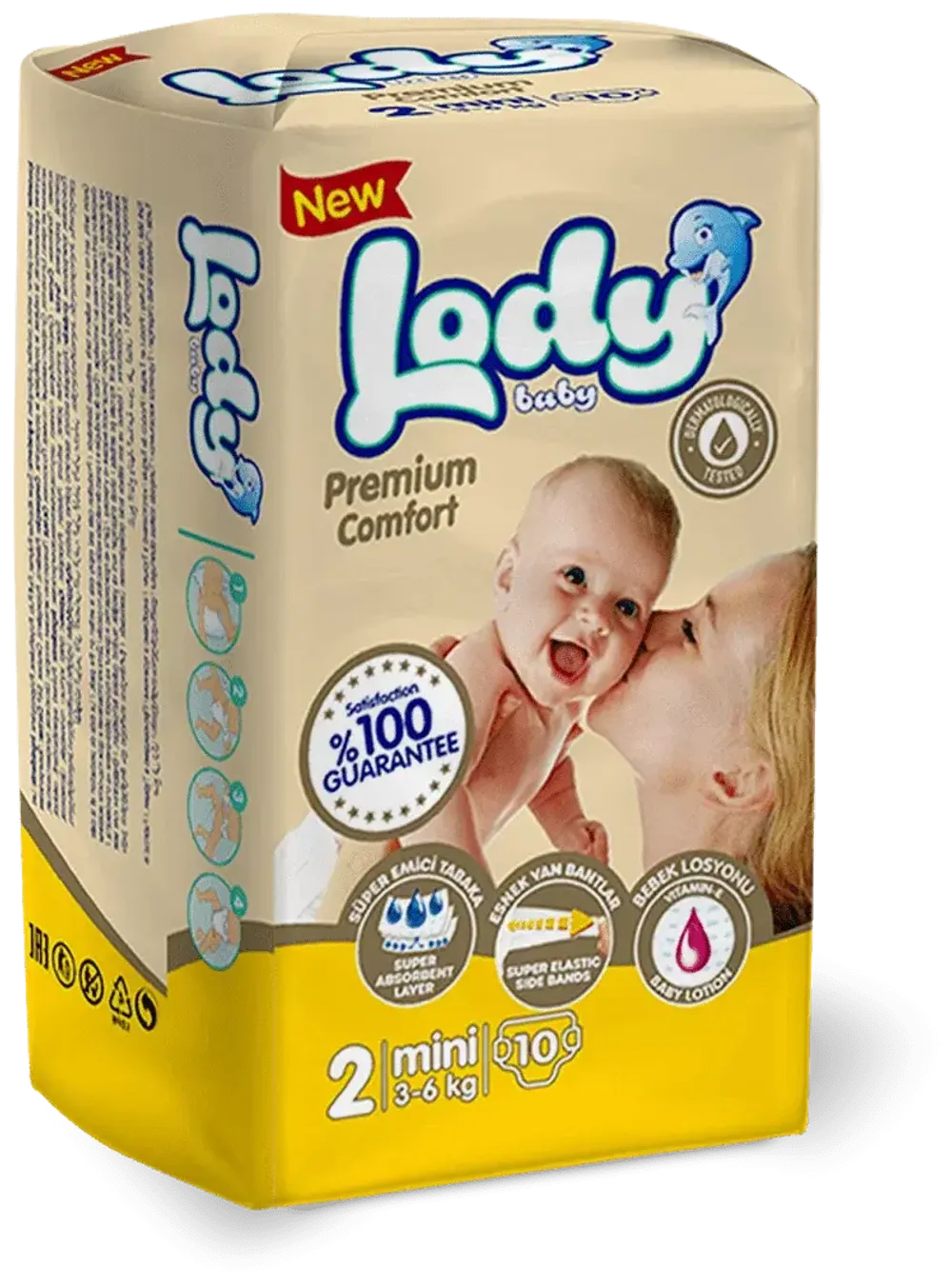 памперсы Lady Baby 3-6кг номер 2 10шт