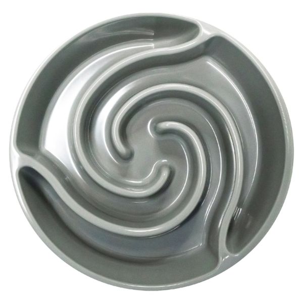 Миска SuperDesign меламиновая для медленного поедания Торнадо 900 мл, серая