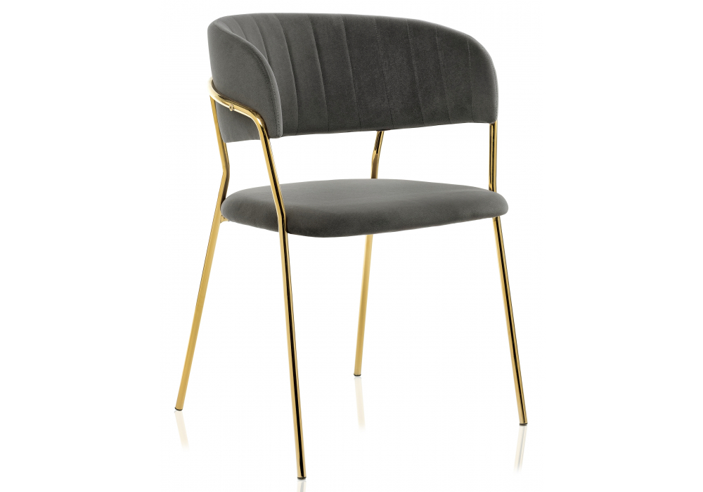 Стул на металлокаркасе Woodville Kamelia темно-серый, золотой