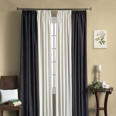 Шторы КЕРТТ (арт. BL01-763-04) - (200х270)х2 см. - белый-темно-серый