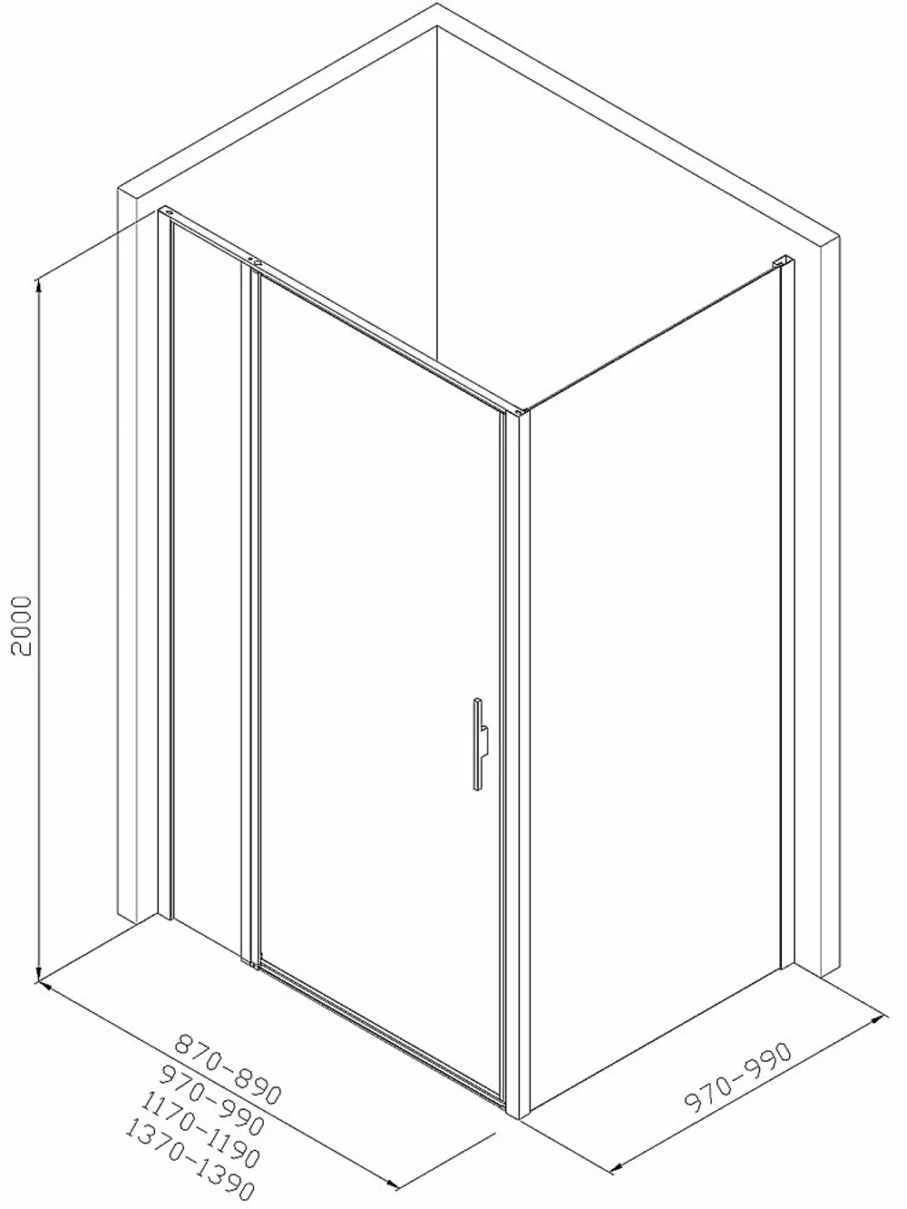Душевой уголок Allen Brau Priority 90x100 3.31025.00 + 3.31046.00 прозрачный/хром