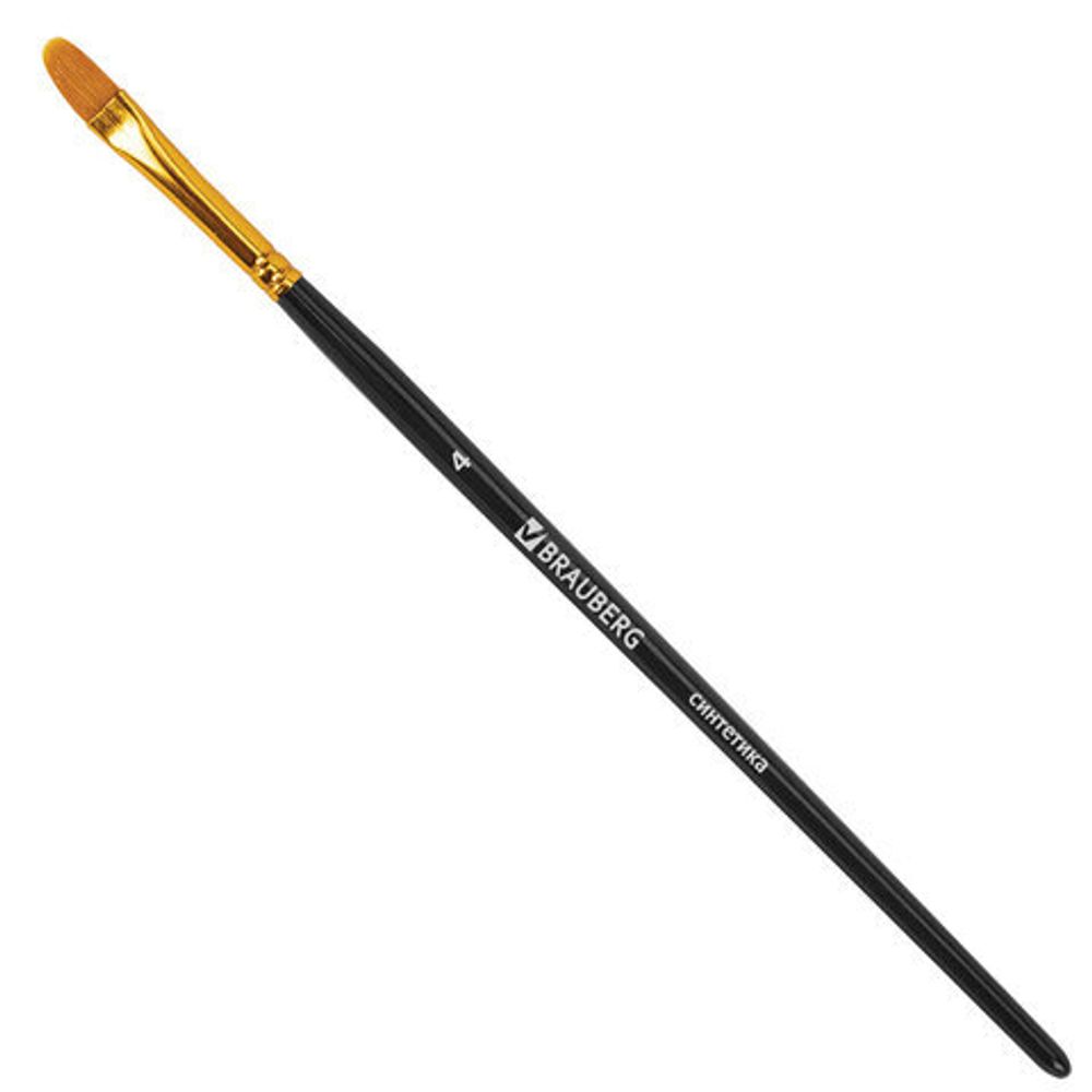 Кисти синтетика BRAUBERG, НАБОР 10 шт., черные (Круглые; Овальные; Плоские; Лайнеры), 201028