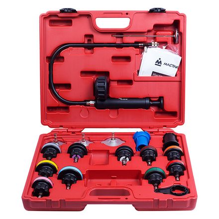 Цена на МАСТАК (103-40018C) Набор для тестирования герметичности системы охлаждения, кейс, 18 предметов