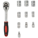 Ключ-трещотка 1/4 + торцевые головки Park