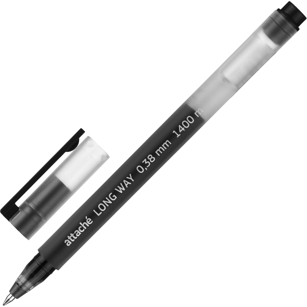 Ручка гелевая Attache Long Way, д.ш. 0,5 мм, лин. 0,38 мм,  черная