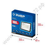 ЗУБР ПСК-100, 100 Вт, 6500К IP65 Светодиодный прожектор Профессионал, (57141-100)