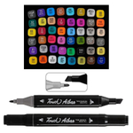 Маркер для скетчинга, двусторонние, Touch Aibao, четырёхгранные, 14 мм, спиртовые, 48 шт