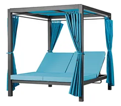 Шатер с лежаками Enigma, антрацит/голубой