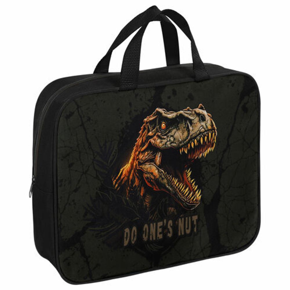 Папка на молнии с ручками BRAUBERG А4, 1 отделение, полиэстер, 80 мм, "Dino attack", 272179