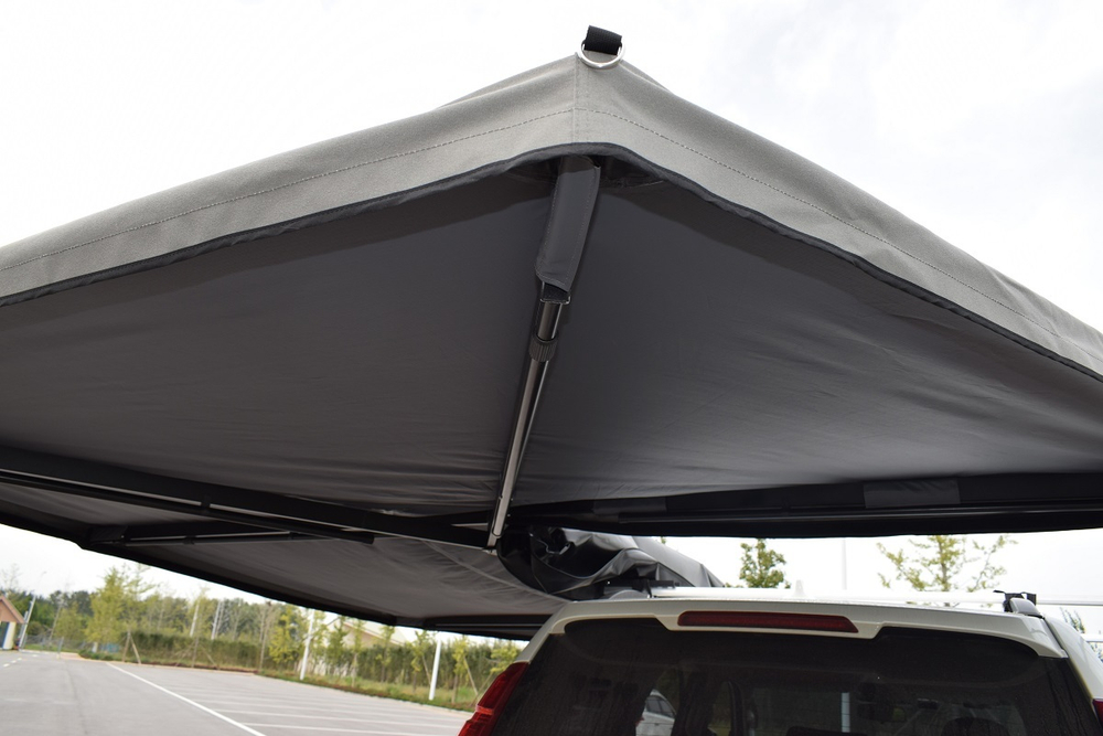 Маркиза автомобильная веерная, безопорная 2,3х2 м (левая), увеличенная, серая РИФ
