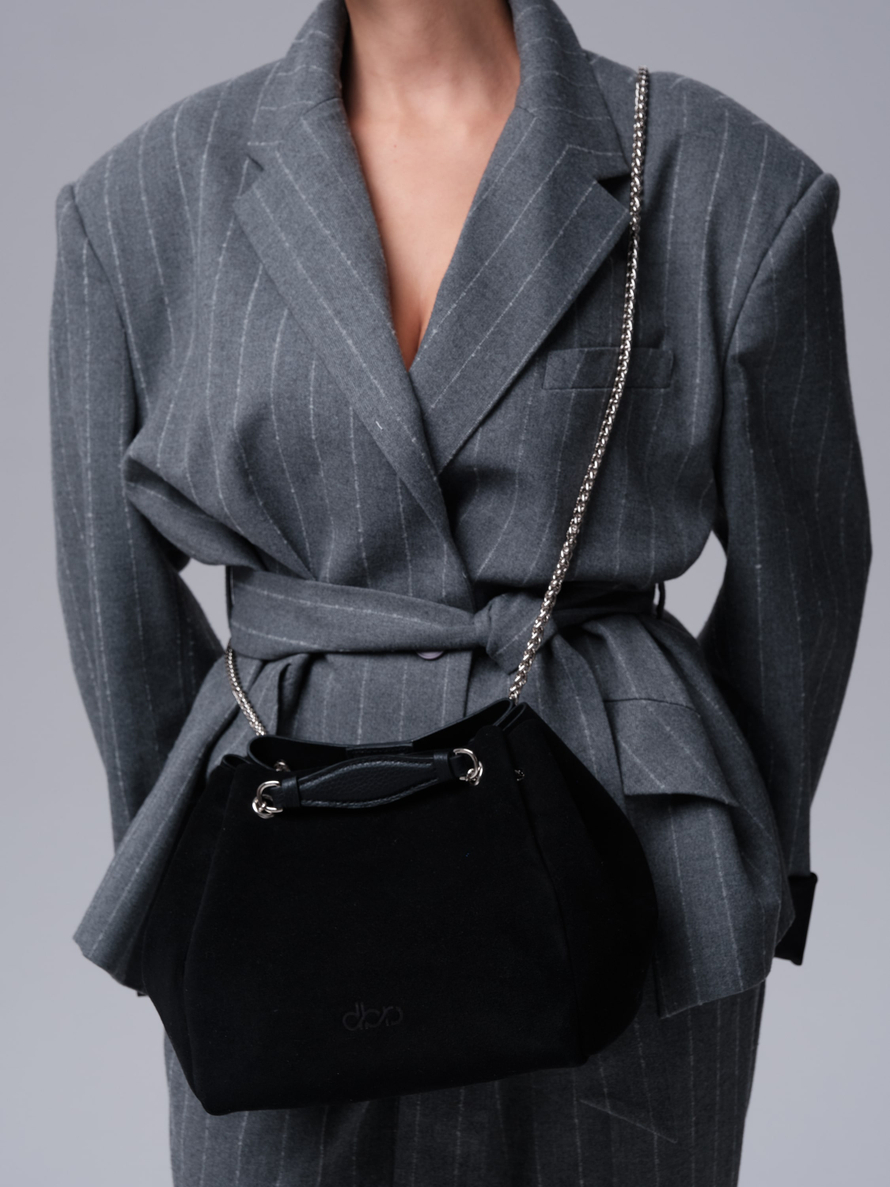 Замшевая сумка DBR 31202 черный/велюр