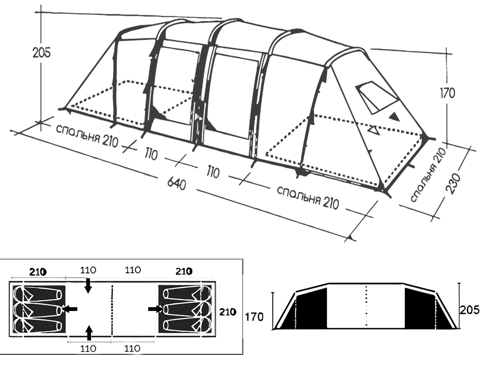 Палатка Crusoe Camp Lagoon 6