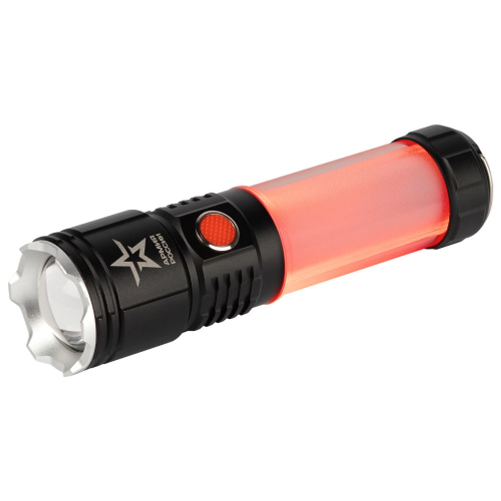 Светодиодный фонарь АРМИЯ РОССИИ MA-703 Тайфун ручной, аккумуляторный,10Вт, 6 режимов, Li аккумулятор, магнит, крючок