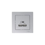 ATLASDESIGN USB РОЗЕТКА A+A, 5В/2,1А, 2х5В/1,05А, механизм, ЖЕМЧУГ