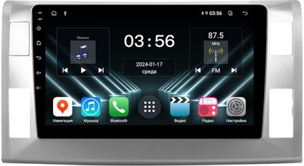 Магнитола для Toyota Estima 3 2006-2016 (без 360, рамка серебро 10 тип 1) - FarCar 9574 на Android 13 и IPS экран