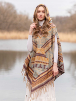 пончо женское с капюшоном