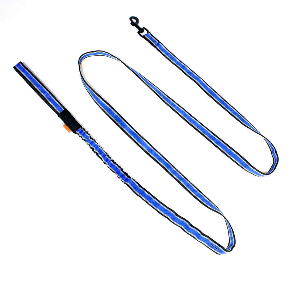 поводок с амортизатором синий white wolf