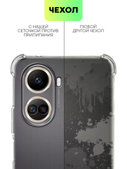 Чехол BROSCORP для Huawei nova 10 SE (арт. HW-N10SE-HARD-TPU-TRANSPARENT)