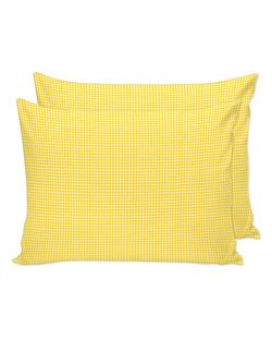 Постельное белье Сказка "Желтая клеточка" 2-спальный Наволочка 50х70 см 2 шт Простынь на резинке 160х200 см Пододеяльник 175х215 см, перкаль